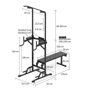 Fabriek Multifunctionele Indoor Fitness Pull-Up Dip Station Workout Dip Station Pull Up Bar Power Tower Home Fitness
