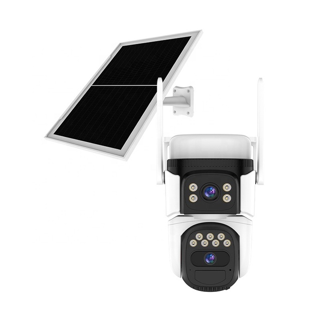 6MP 4G Continuous Recording Camera Dual Lens 4G Colorful Night Vision Motion Detection Security Outdoor Cctv Solar Camera