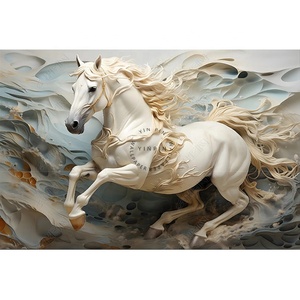 <span class=keywords><strong>Parete</strong></span> in rilievo del cavallo bianco 5d carta <span class=keywords><strong>da</strong></span> parati in seta adesivo decorazione per la casa - Product Image 5