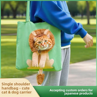 Sacs à bandoulière en toile de coton de style classique pour chat et chien, grande capacité 12 oz, avec bouton-pression pour petits animaux, pour les sorties
