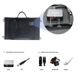 Chargeur solaire portable pliable Fullsun Manufacturer 60W, panneau solaire pour le camping et la randonnée - Product Image 2