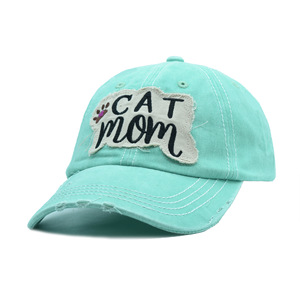 Gorra de Béisbol Bordada con Diseño de Mamá de Gatos Blancos, Ajustable, Unisex, de 6 Paneles, Informal, con Parche Frontal de Hilo de Algodón - Product Image 3