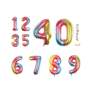 Bóng Bay Heli Lá Số Cỡ Lớn Nhiều Màu Chuyển Sắc Cầu Vồng 40 Inch Trang Trí Tiệc Sinh Nhật Quả Cầu Lớn - Product Image 1