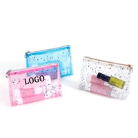 Rose stade clair Pvc Transparent sac porte-crayon 2025 Mini maquillage hommes stockage personnalisé sacs à cosmétiques
