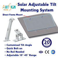 Système de montage solaire à inclinaison réglable, conception sans rail, structure de support pour panneaux photovoltaïques, montage rapide, système de fixation solaire |   Art Sign