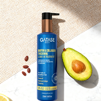 Traitement volumateur sans rinçage | Mélange de collagène marin à l'huile d'argan biologique et à la biotine | Anti-pelliculaire | Ajoute de la densité corporelle | Léger