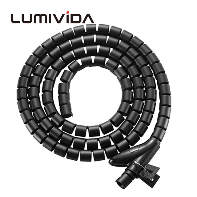 1000x30mm Height Adjustable Vertical Under Desk Snake Wire Organizer Management Tray 30MM Diameter Coiled Tube Cable Sleeve