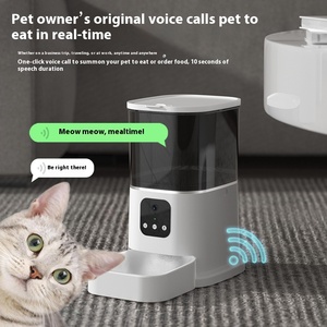 Pemberi makan cerdas kamera ganda, mangkuk otomatis IPX5 tahan air pola polos Dispenser makanan <span class=keywords><strong>Remote</strong></span> <span class=keywords><strong>Control</strong></span> WiFi 6L cerdas hewan peliharaan ramah lingkungan kamera ganda - Product Image 2