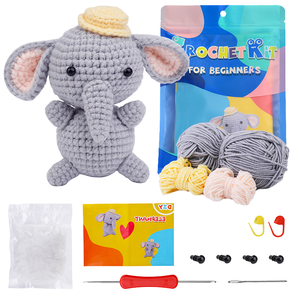 Kit de <span class=keywords><strong>ganchillo</strong></span> de gran oferta para principiantes, Kits de <span class=keywords><strong>ganchillo</strong></span> de elefante <span class=keywords><strong>con</strong></span> tutoriales en video <span class=keywords><strong>paso</strong></span> <span class=keywords><strong>a</strong></span> <span class=keywords><strong>paso</strong></span>, Kit de <span class=keywords><strong>ganchillo</strong></span> para principiantes para adultos y niños - Product Image 6