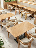 Ensemble de table et chaises de restaurant carrées minimalistes modernes pour café, barbecue, restaurant de fondue, salon de thé, capacité 4 personnes