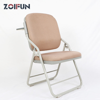 Chaise d'étude pliante de 14 pouces, siège PU en tissu éponge doux et confortable, avec dossier, siège OEM ODM de l'usine de meubles direct chinois