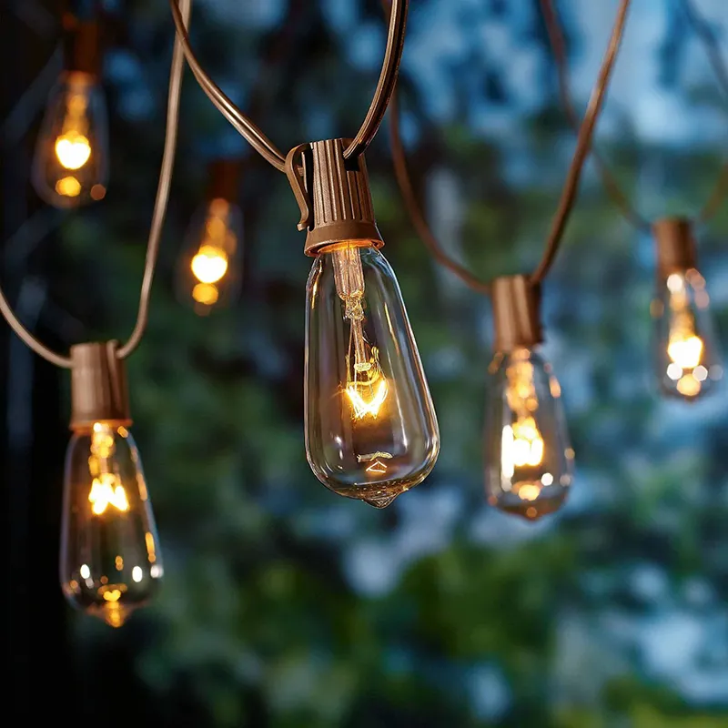 JAIYI 25FT LED luci per esterni IP65 lampadine impermeabili 2700K Patio commerciale luci a sospensione per esterni per giardino