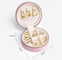 Boîte de rangement à bijoux de luxe, petite, portable, personnalisée, en velours, pour boucles d'oreilles, colliers, bagues, voyage, emballage