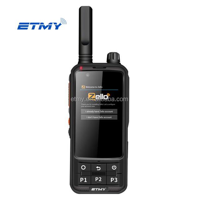 ETMY 4G Zello Lte Wcdma Gsm Touch Screen Poc Cell Phone Et-A89 100 Km Two Way Radio Android Walkie Talkie Phone With Sim Card