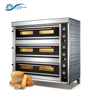 เตาอบไฟฟ้าเชิงพาณิชย์ 3 ชั้น 6 ถาด สำหรับครัวเชิงพาณิชย์ อุปกรณ์ทำเบเกอรี่ เตาอบแบบวางบนโต๊ะ - Product Image 1