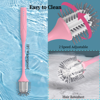 Ensemble de brosses électriques sans fil pour toilettes en PP Brosse à cuvette en silicone et support pour salle de bain Kit de nettoyage