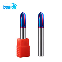 Foret de centrage en carbure HRC68 avec revêtement Nano Blue 90 °   Foret de centrage en acier au tungstène, outil de positionnement CNC pour acier à haute dureté