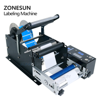 ZONESUN ZS-TB50SM Étiqueteuse semi-automatique pour bocaux en verre, shampooing, jus, bouteilles rondes en plastique, machine d'étiquetage autocollante