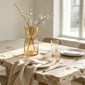 Jarrón de Vidrio Ámbar Transparente Pequeño para Decoración de Mesa de Boda o Hogar, <span class=keywords><strong>Porta</strong></span> Flores Secas, Jarrón de Flores de Vidrio Moderno y Lujoso - Product Image 2