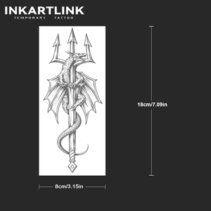 INKARTLINK personnalisé <span class=keywords><strong>Dragon</strong></span> Trident Body Art étanche longue durée 1-2 semaines Semi Permanent <span class=keywords><strong>tatouage</strong></span> autocollant Jagua encre - Product Image 3