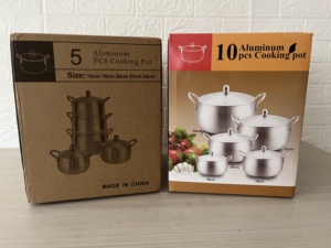 Juego de 10 Cacerolas de Aluminio Olla Honda de Aluminio <span class=keywords><strong>Accesorios</strong></span> de Cocina Juego de 5 <span class=keywords><strong>Ollas</strong></span> de Aluminio Estilo Africano Batería de Cocina - Product Image 3