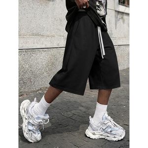 Shorts de survêtement amples pour homme FOXA, longueur au-dessus du genou, décontractés, avec cordon de serrage, coupe ample, pour la gym, 100 % coton respirant - Product Image 4