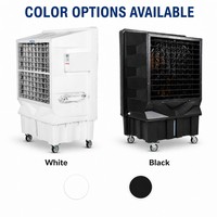 Refroidisseur d'air portable JHCOOL AC pour extérieur/intérieur avec ventilateur axial puissant 22000 cmh, réservoir d'eau de 120 L, matériau plastique, utilisation en hôtel et en garage