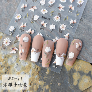 TSZS-pegatinas de <span class=keywords><strong>uñas</strong></span> <span class=keywords><strong>para</strong></span> manicura, adhesivos <span class=keywords><strong>para</strong></span> <span class=keywords><strong>uñas</strong></span> con bordes dorados, <span class=keywords><strong>flores</strong></span> <span class=keywords><strong>en</strong></span> <span class=keywords><strong>relieve</strong></span>, Color rojo, rosa, tulipán, venta al por mayor - Product Image 6