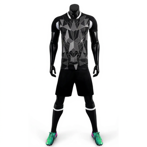 Maillot de football personnalisé par sublimation pour homme, manches courtes, imprimé géométrique, anti-humidité, coupe ajustée, toutes saisons, adulte - Product Image 1