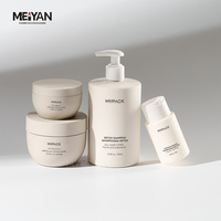MYPACK HDPE 250ml 300ml 500ml Bouteille à bouchon disque et pot à crème avec couvercles, finition douce au toucher, opaque, pour shampoing, après-shampoing et beurre corporel
