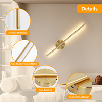 Lampu Dinding Isi Ulang yang Dapat Disesuaikan, Dapat Diredupkan, 5W LED Nirkabel 3 Warna 4400mAh Kontrol Sakelar Magnetik untuk Ruang Tamu Kamar Tidur