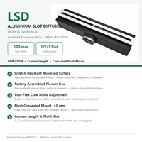 Diffuseur à fentes en aluminium anodisé avec boîtier de plénum et lames réglables pour climatisation centralisée commerciale