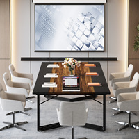 Tribesigns 6FT En Bois Rectangle Réunion Séminaire Grandes Tables D'affaires Poste De Travail Table De Conférence Double 2 Personnes Bureaux De Bureau