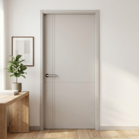 Porte intérieure contemporaine en polymère écologique, design à panneau plat, isolation phonique, finition pour chambres, hôtels et appartements silencieux