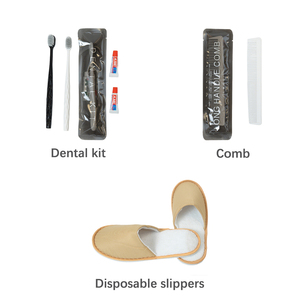 Ensemble de produits de toilette jetables pour hôtel, emballés individuellement, kit d'accessoires de voyage hygiéniques avec pantoufles pour tous types d'hôtels - Product Image 3