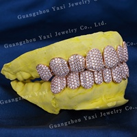 Grillz personnalisés haut et bas, taille brillant ronde, en Or rose, Argent S925, Or 10K 14K 18K, Moissanite, style Hip Hop, certifiés par une tierce partie, pour dents