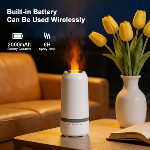 <span class=keywords><strong>Humidificador</strong></span> de Aire Ultrasónico con Aroma de Aceites Esenciales, Luz de Vela 3D, Difusor de Luz de Llama Colorida con Batería para el Hogar y la Oficina - Product Image 2