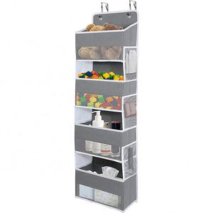 Over Door Organizer with 4 <b>Large</b> Pockets and 6 Side Pockets, Hanging Organizer with Mesh Window for Bedroom, Nursery,etc. - Product Image 1