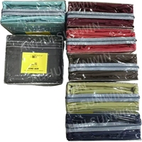 En stock : Ensemble de literie 4 pièces en polyester, couleur unie (bleu foncé, gris, noir), finition lavée et poncée, comprenant drap-housse et housse de couette.