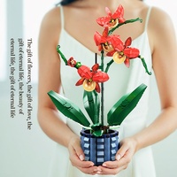 Ensemble de blocs de construction en plastique ABS certifié ASTM, modèle de puzzle de plante artificielle Orchidée Bonsaï, échelle 1:8, éducatif