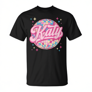 Katy T-shirt disco rétro personnalisé style années 80 unisexe taille adulte - Product Image 2
