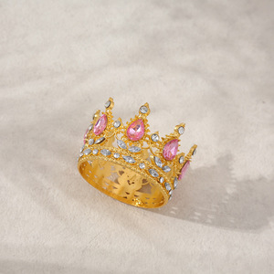 Tiara pernikahan pengantin mahkota bulat dengan rangkaian buket berlian untuk kontes ratu <span class=keywords><strong>Prom</strong></span> bunga perhiasan Dekorasi - Product Image 4