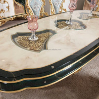 Table à manger antique classique européenne ensemble de chaises Table en bois ovale solide pour Villa maison Restaurant hôtel meubles de salle à manger