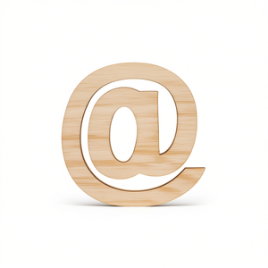 Ilan Lettera Decorativa con Simbolo @ 14,5 cm, Arte da Parete in Legno - Product Image 2