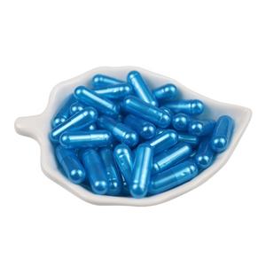 Warna yang berbeda Metallized Pearl <span class=keywords><strong>Blue</strong></span> Empty Gelatin <span class=keywords><strong>Capsules</strong></span> ukuran 00 - Product Image 1