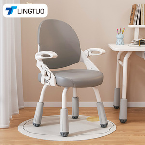 LingTuo Kids <b>Study</b> <b>Chair</b> Ergonomic Four Legged Gray Modern Design For Homework And Reading - Product Image 1