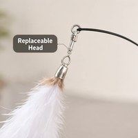 Jouet pour chat en fil d'acier simple avec ventouse, baguette de stimulation manuelle, gadget anti-ennui pour l'exercice