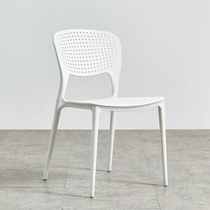 Silla de Comedor Apilable de Plástico Reforzado, Estilo Nórdico Moderno y Simple, para Hotel, Exterior, Hogar, con Respaldo - Product Image 5