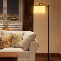 Lampe sur pied incurvée dorée réglable, ampoule LED 4000 lumens, abat-jour en lin pour salon, chambre à coucher, salle de lecture, garderie, lumière intense