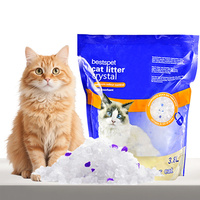 Litière pour chat en gel de silice cristallin sans poussière, granulée longue durée 1-8mm, accessoires, fournisseur pas cher